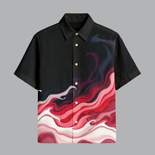 Black Printed Half Sleeve Shirt
