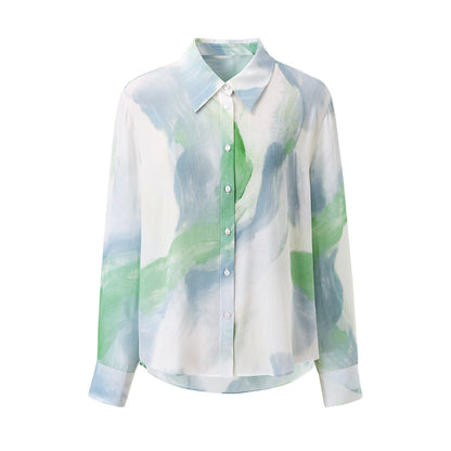 Ocean Breeze Abstract Print Shirt