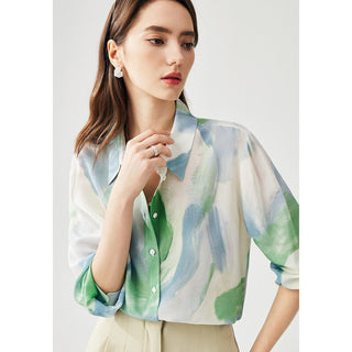 Ocean Breeze Abstract Print Shirt